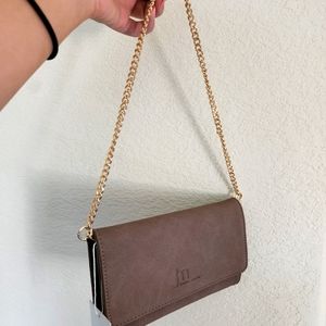 Jessica Moore suede clutch bag fawn